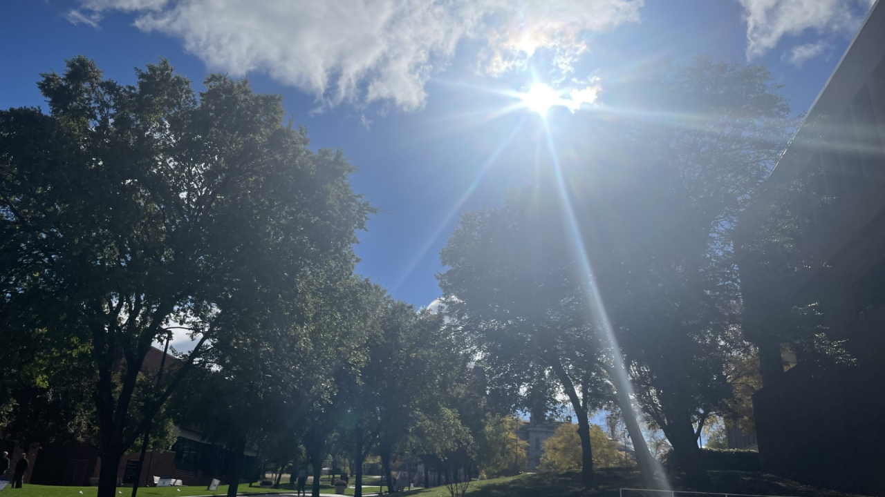 Sun shining over SU campus