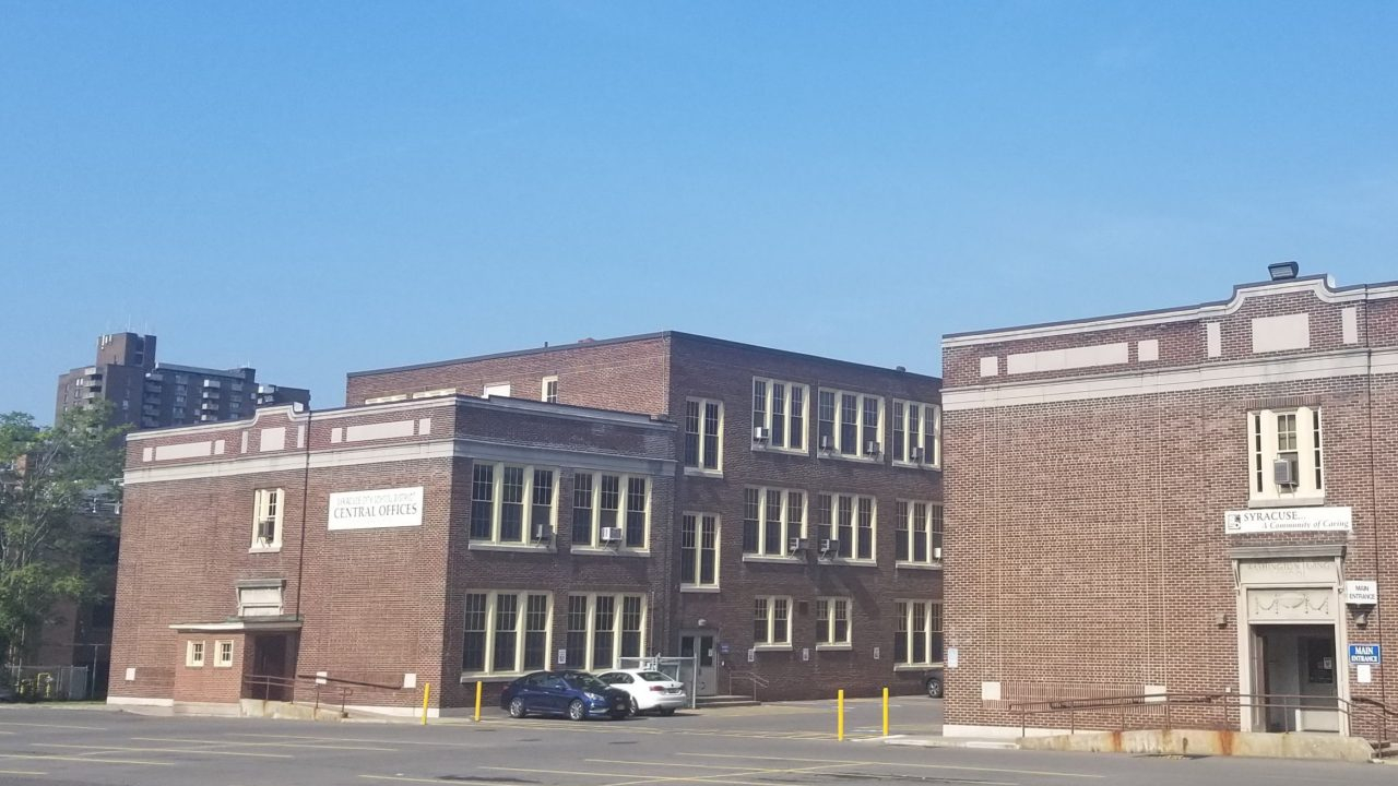 It is a brown brick building. It's the Syracuse City School District's offices.