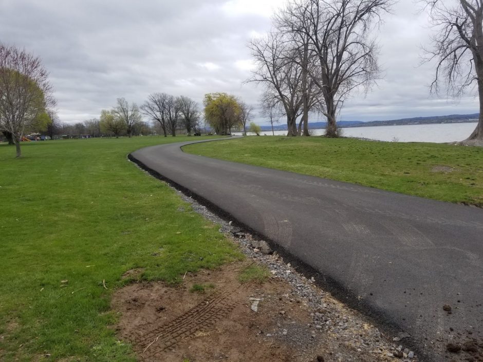 A section of the "Loop The Lake" trail that has been paved. According to Glazier, the trail will double in size from seven to 14 miles.