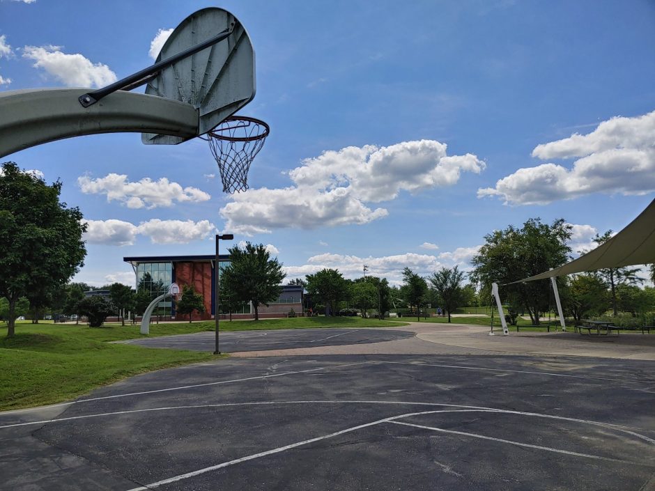 Basketball courts...