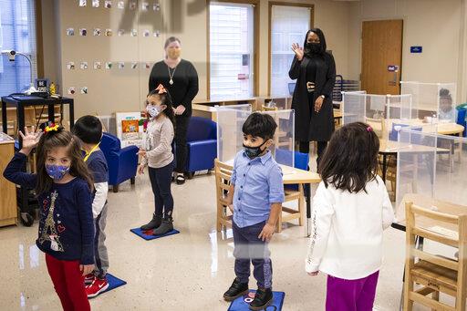 Children in a preschool in Chicago learn. (Ashlee Rezin Garcia/Chicago Sun-Times via AP, File)