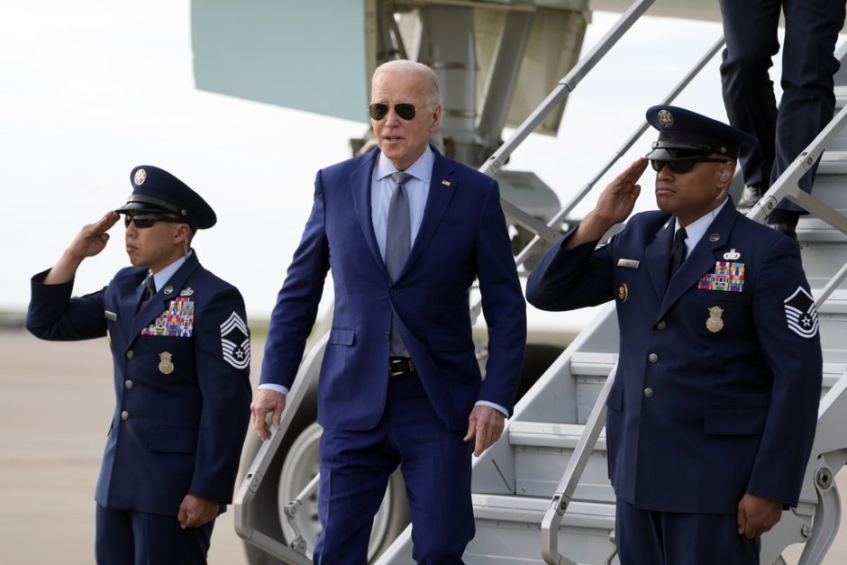 President Biden walking off a plane.