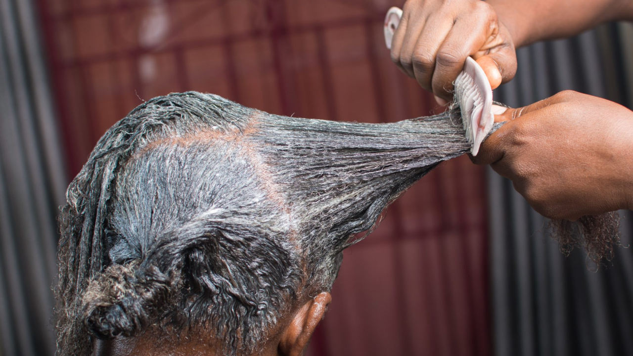Photo of a relaxer treatment