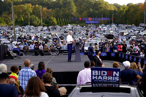 Former Vice President Biden speaking to drive-in rally