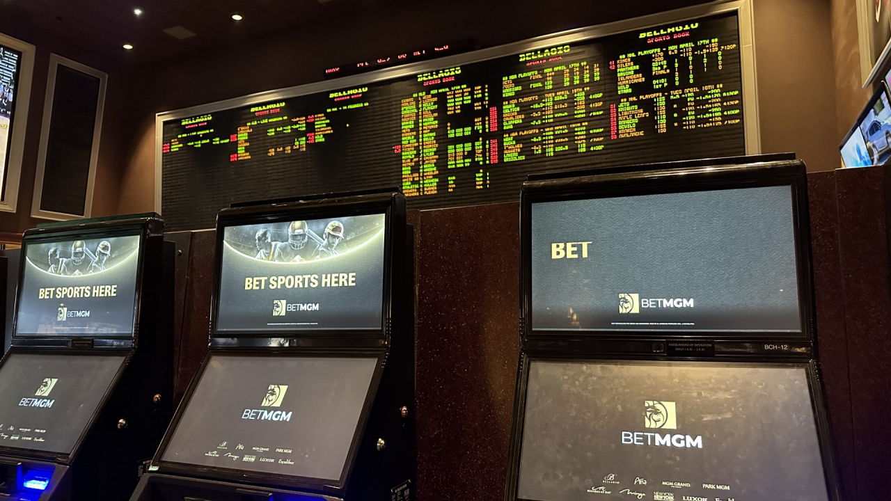 Betting machines at the Bellagio Casino in Las Vegas, NV.
