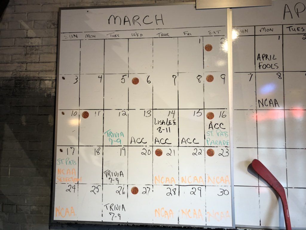 A calendar in PressRoom Pub shows upcoming events.
