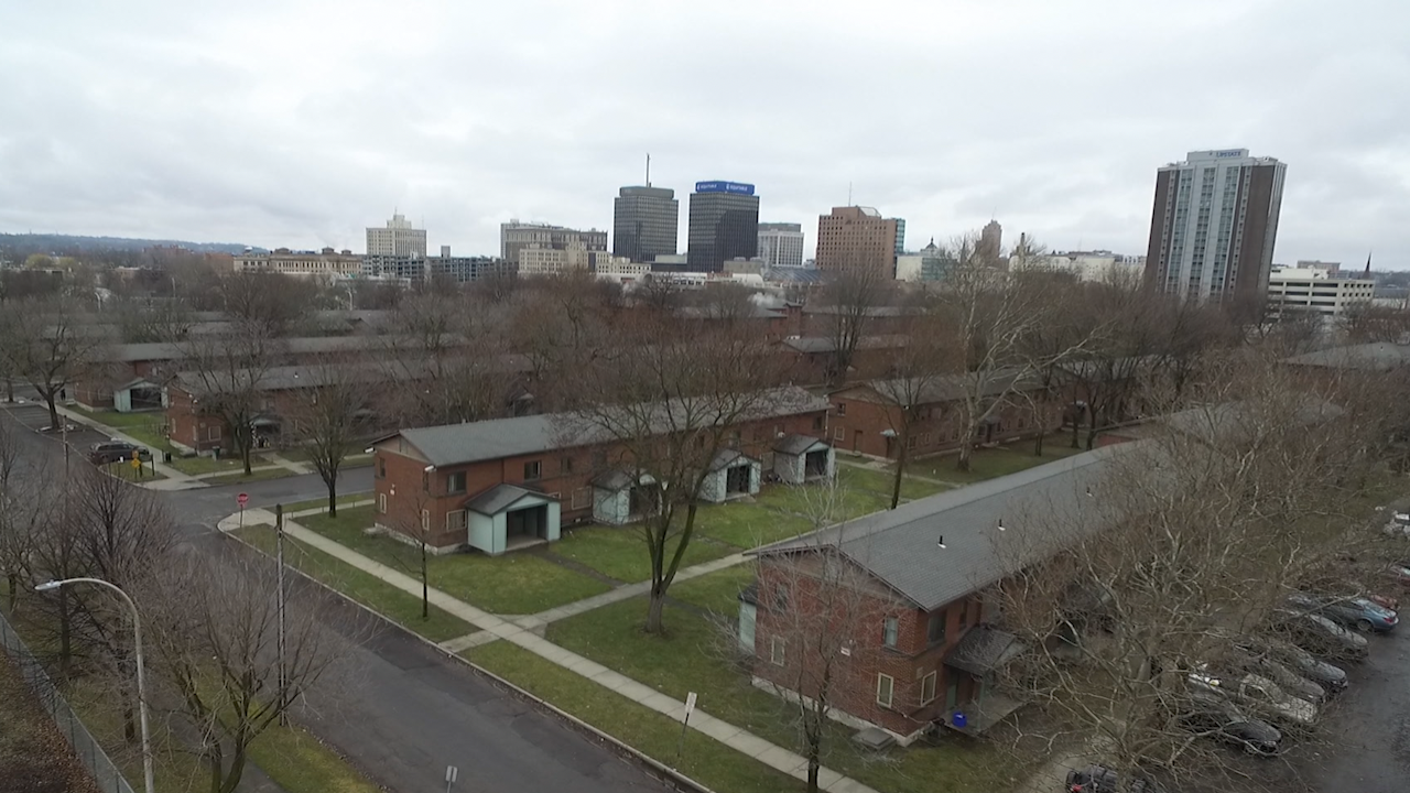 Overhead view of Pioneer Homes, the oldest public housing community in New York State.