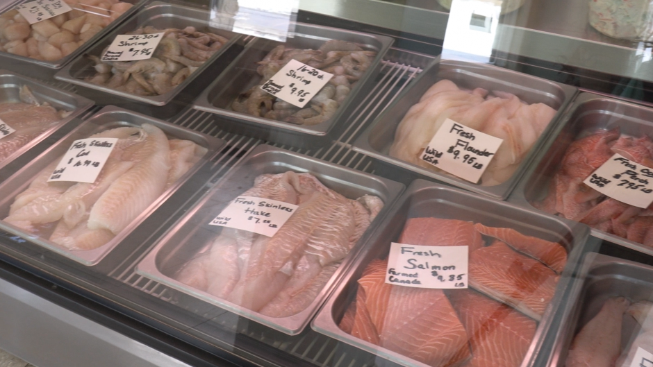 Fresh fish selection at Cortland Seafood