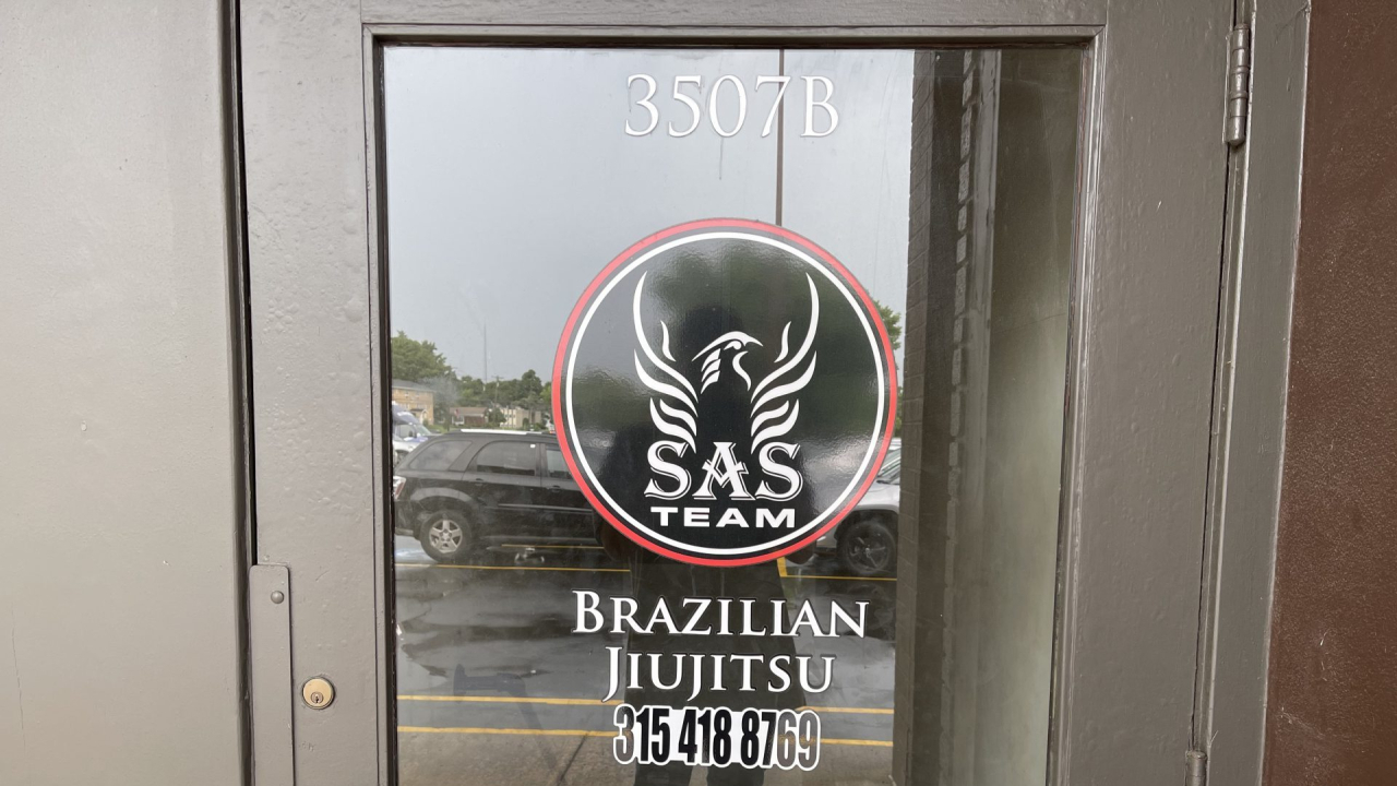 The entrance to SAS BJJ's gym in East Syracuse.