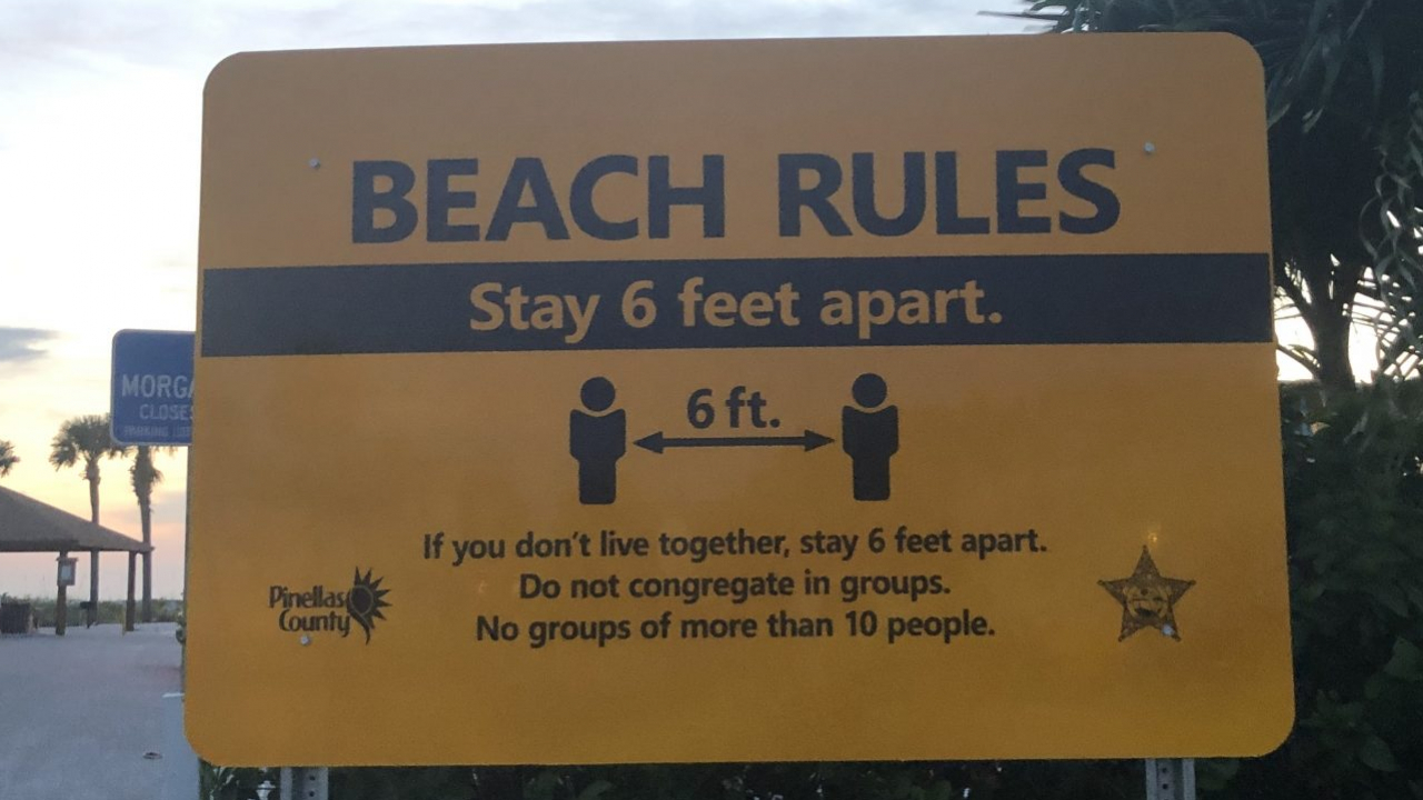 The beach rules at Belleair Beach near Clearwater.