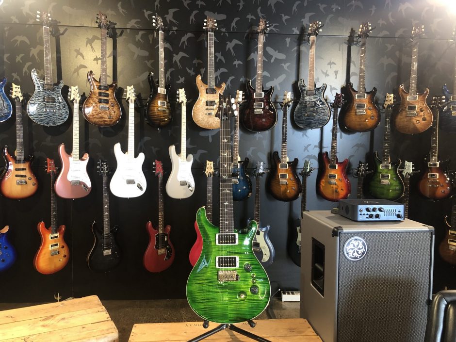 The showroom of Ish Guitars.