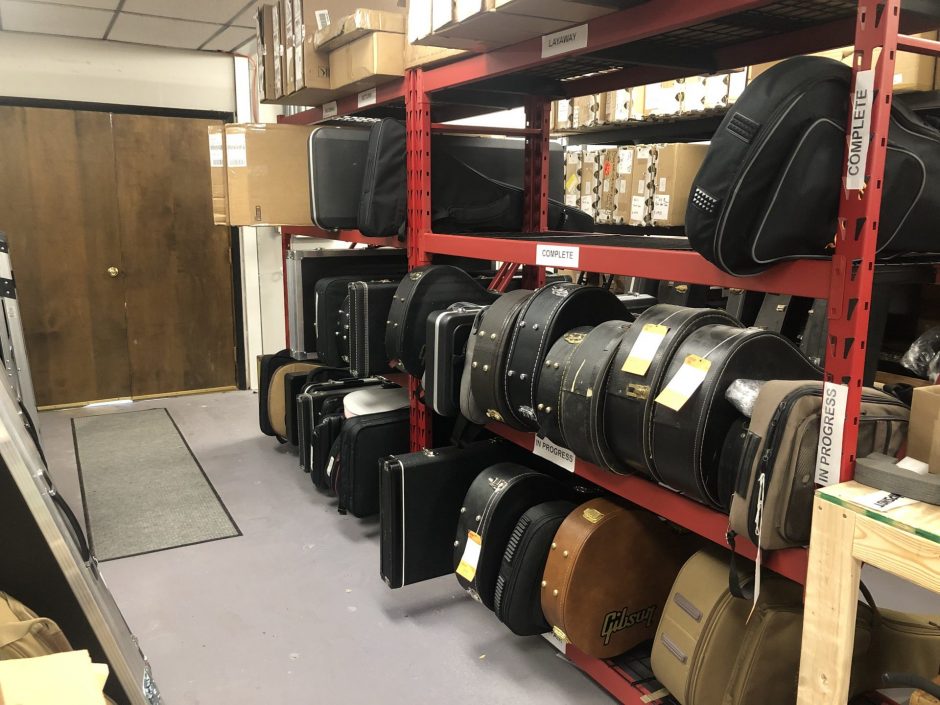 Guitars being stored at Ish Guitars.