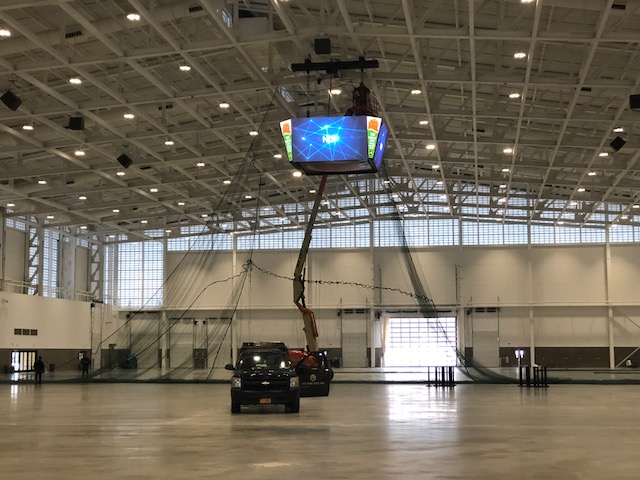 The Exposition Center being set up for the Drone Race this weekend