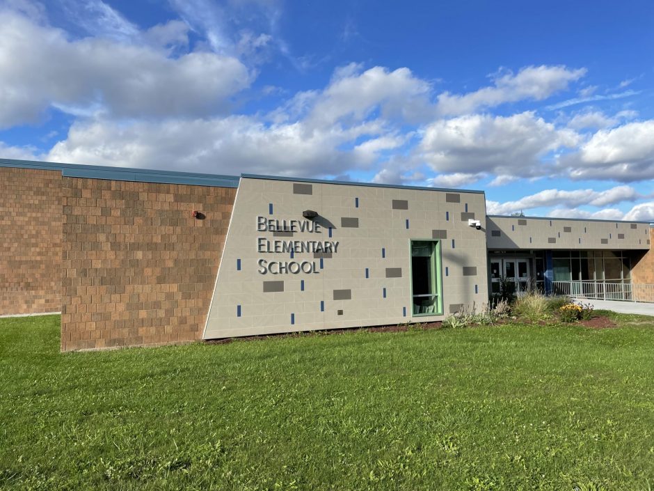 The exterior of Bellevue Elementary School in Syracuse, N.Y.