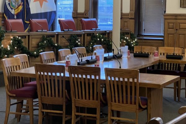 Table is set up to host this week's Syracuse city hall meeting