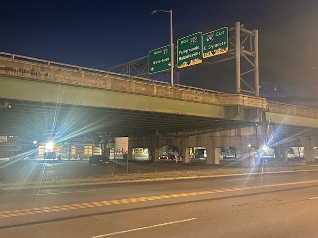 This is the entry to interstate I-81 from ground view