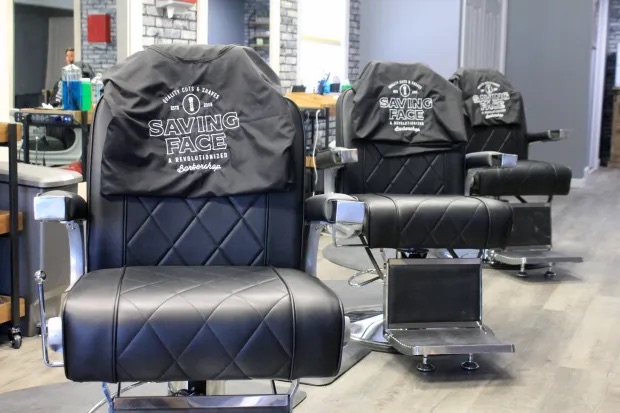 Inside Saving Face Barbershop