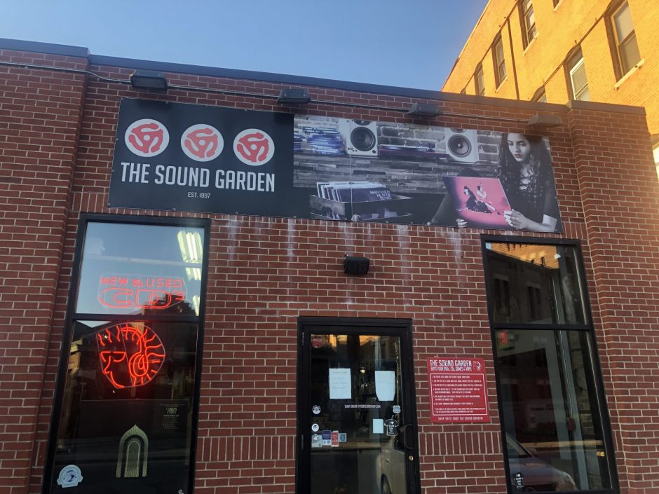 The outside of The Sound Garden, an independent record store in Syracuse.