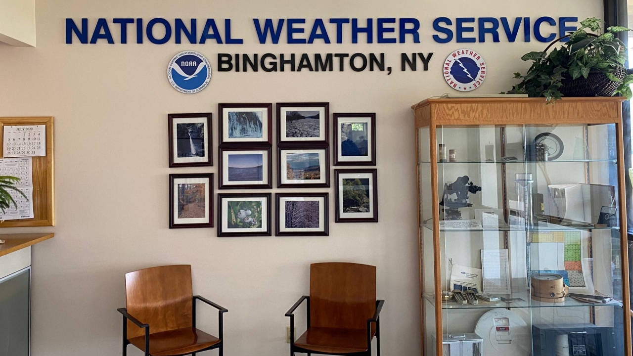 A picture from the lobby of the National Weather Service in Binghamton.
