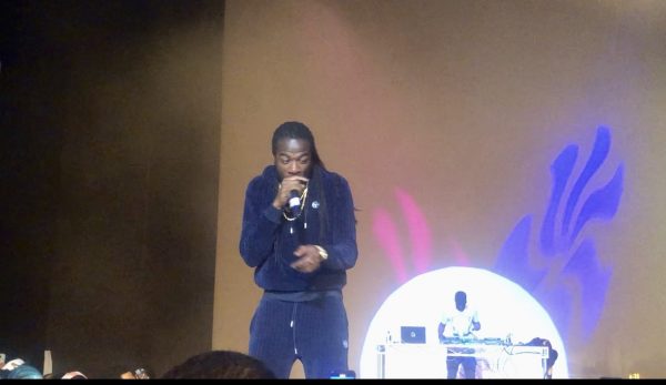 Gyptian perfoming to a crowd.