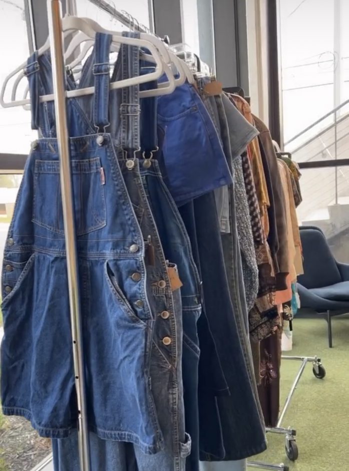 A clothing rack