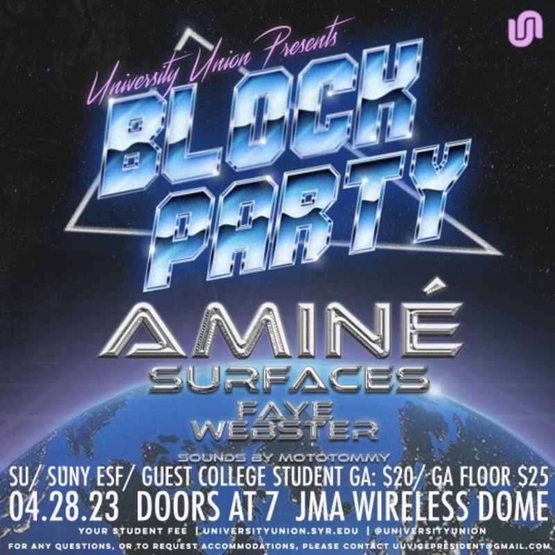 The Block Party 2023 lineup is frontlined by Amine with Faye Webster to open.