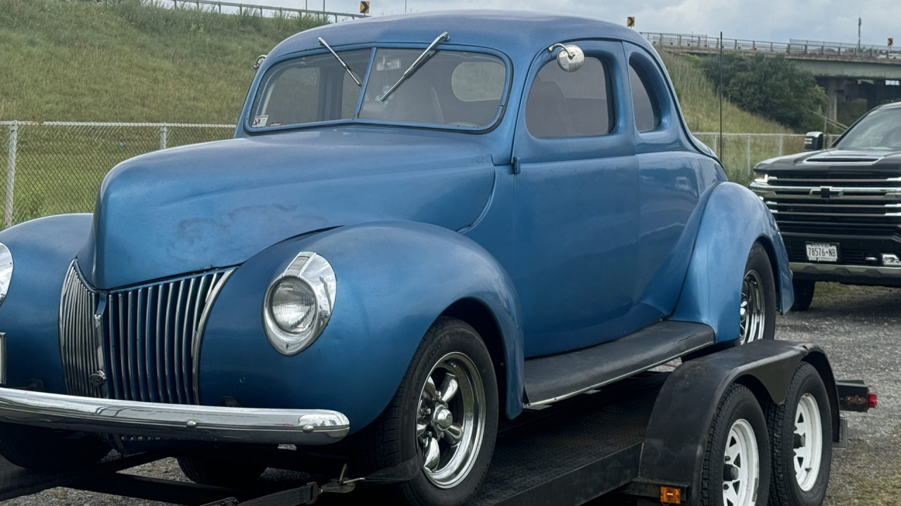 A blue 1939 Ford which will be at the Syracuse Nationals car show this year.