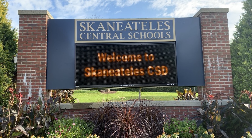 Board outside of Skaneateles High School