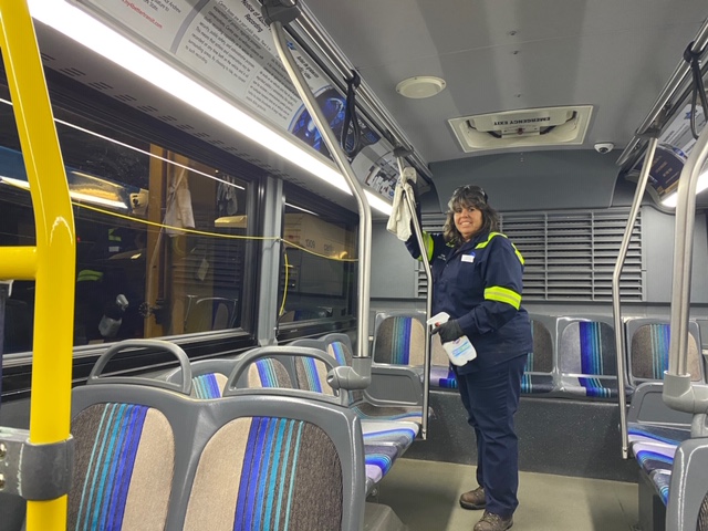 Buses getting daily cleaning