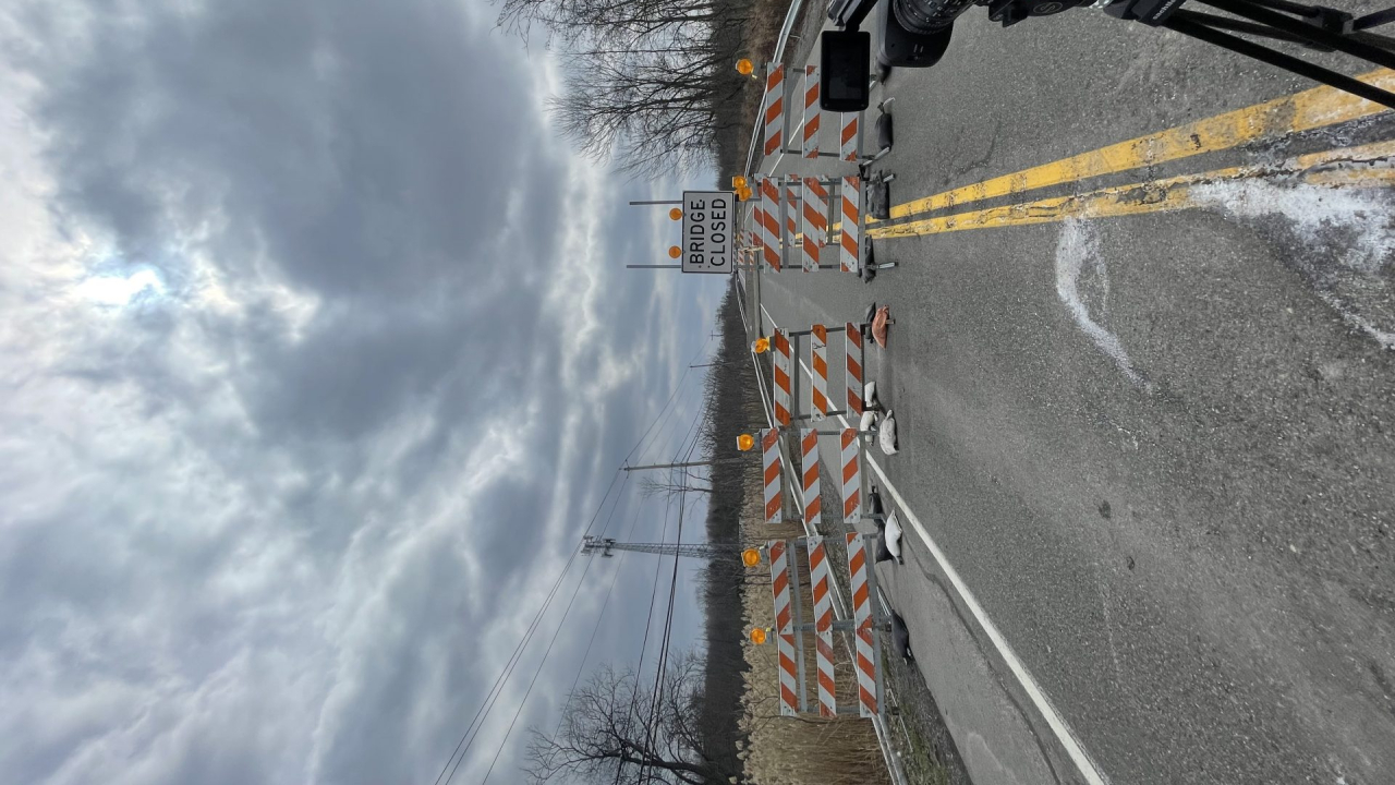 The Schepps Corners Road bridge closed, March 28, 2024.