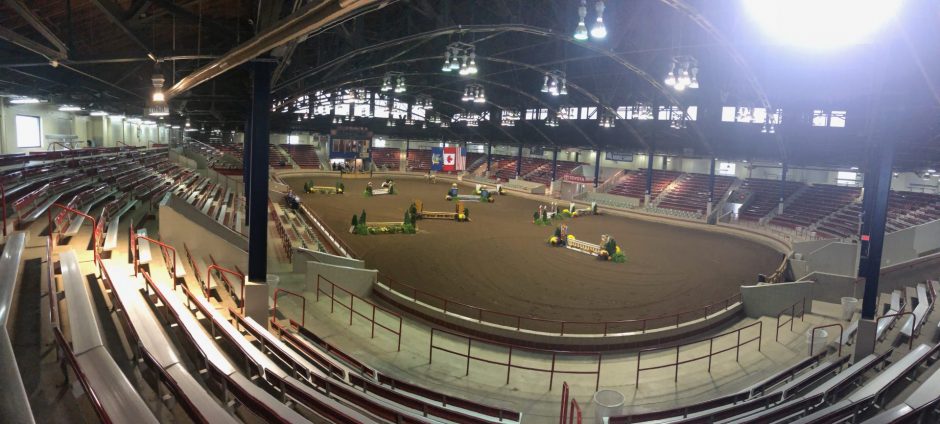 The Toyota Coliseum outfitted for a horse show.
