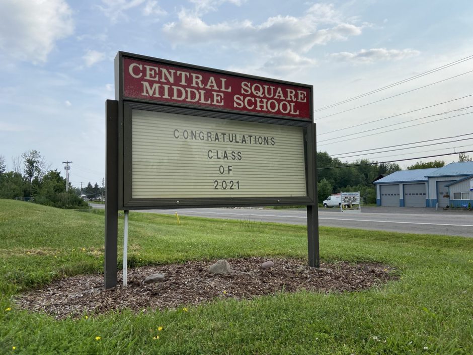 The front sign of the Central Square Middle School