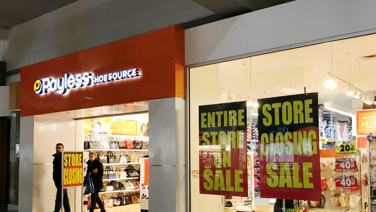 Payless at Destiny USA is clearing shoes at a discount up to 70% after the chain filed bankruptcy.