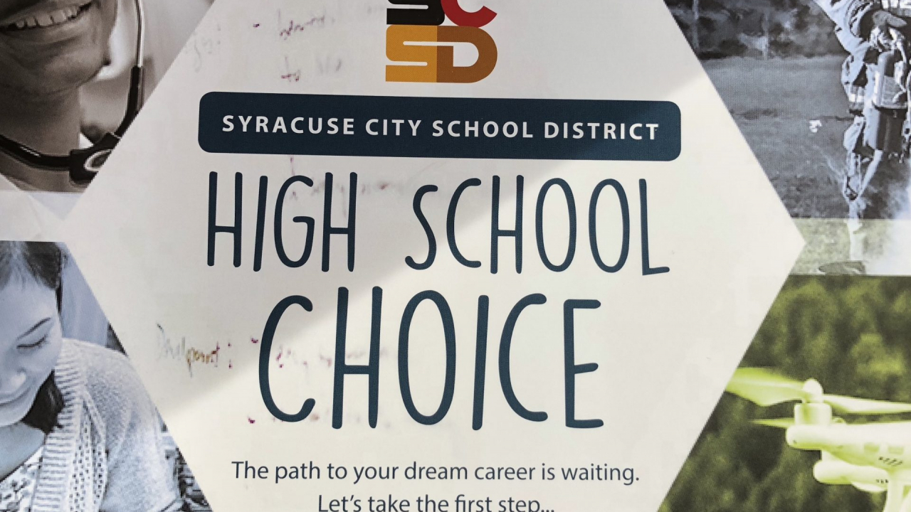 A photo of the career and technical education pamphlet from the Syracuse City School District