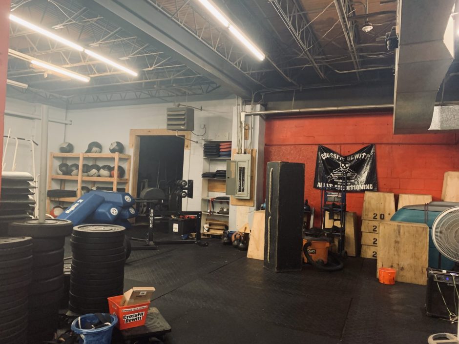 A part of CrossFit DeWitt's workout space.