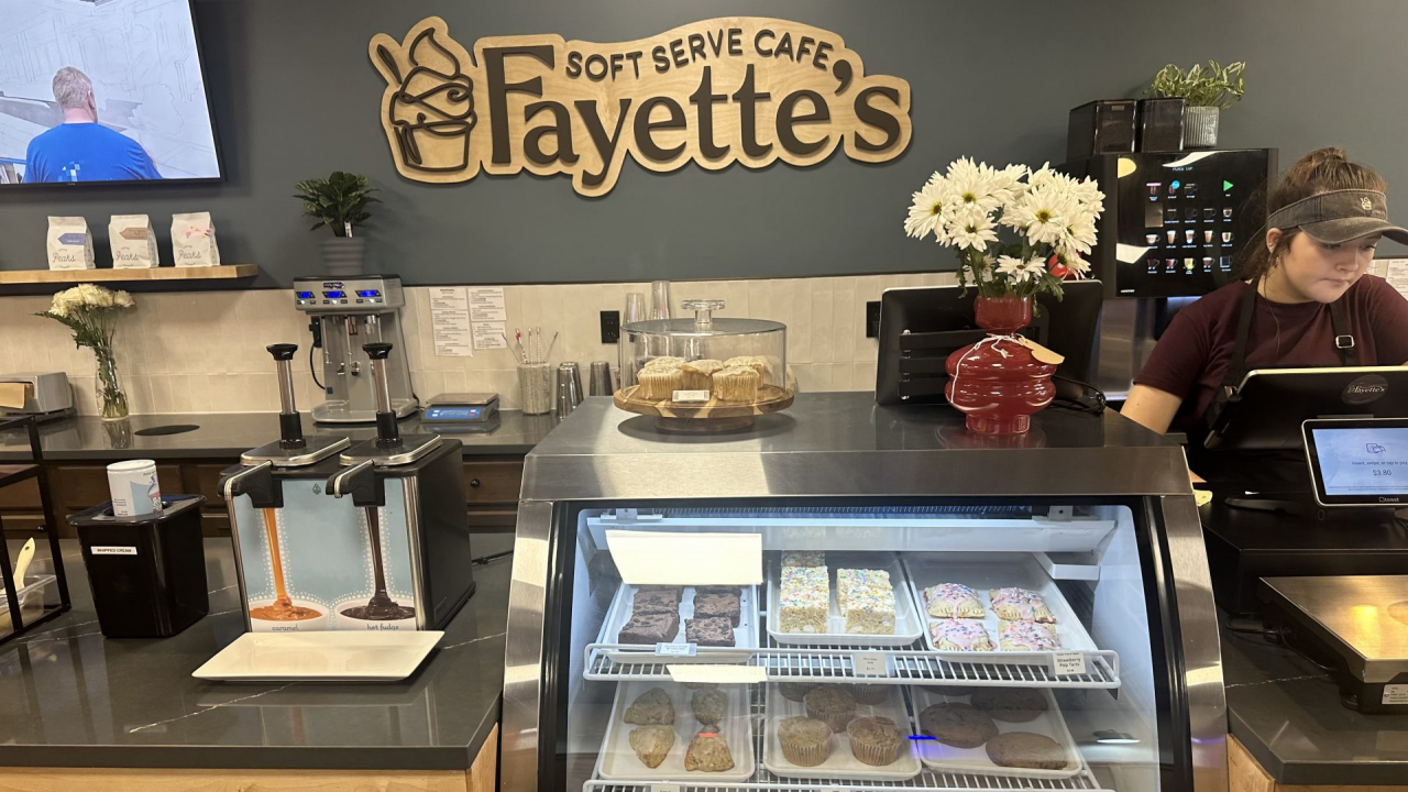 Treats on display in Fayette's Soft Serve Cafe.