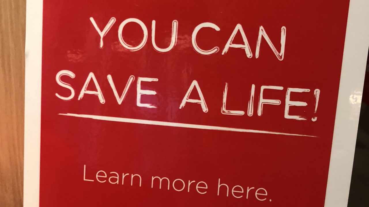 DKMS poster that reads, "You Can Save A Life!"