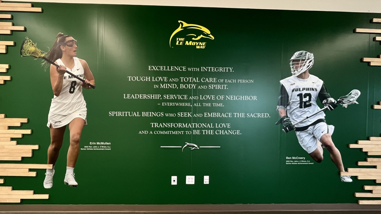 "The Le Moyne Way" sits inside of the Athletics Center at Le Moyne College.