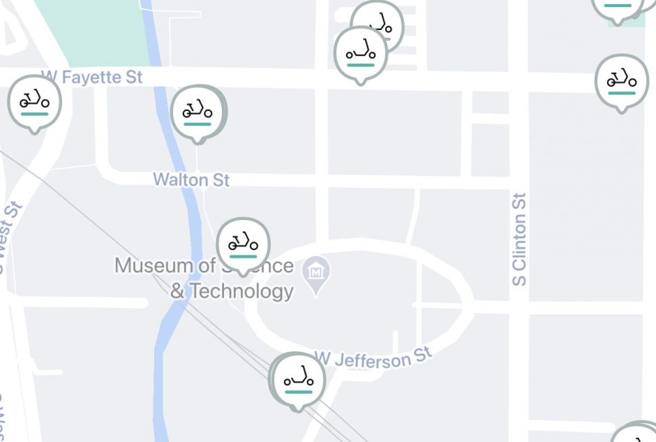 A closer look at where scooters and bikes are in Armory Square.