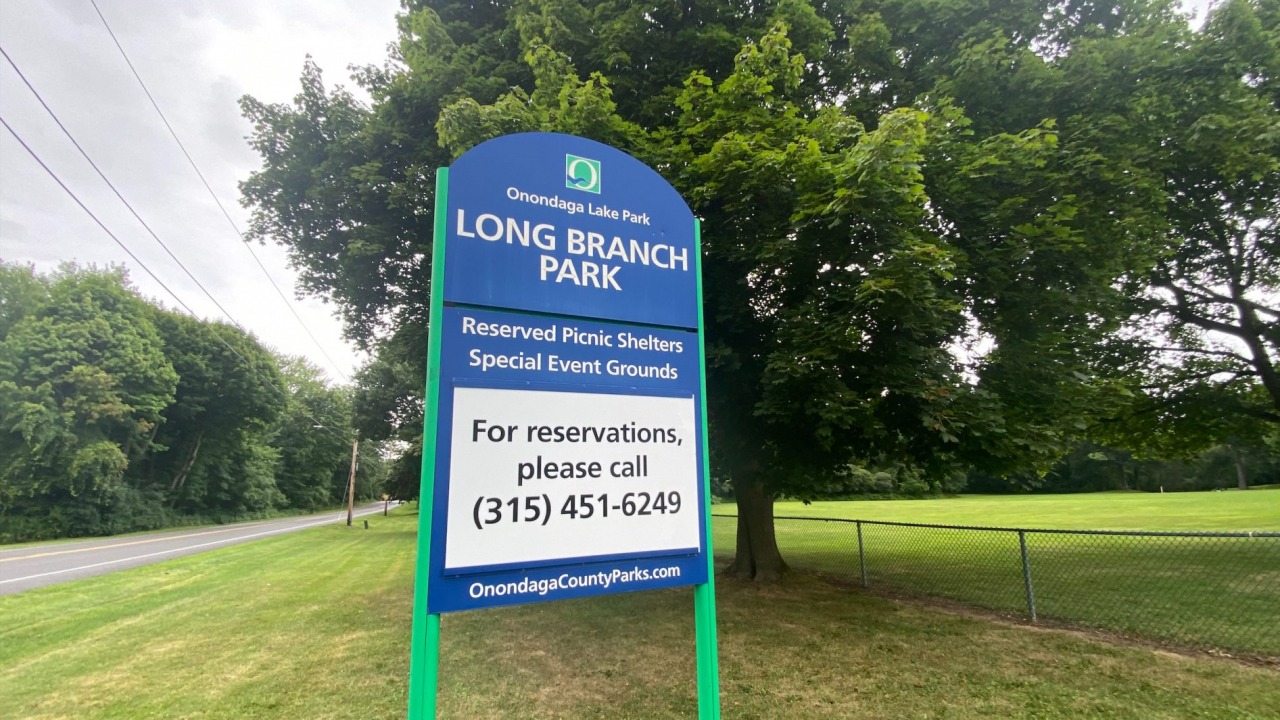 A look at the entrance sign before entering Long Branch Park, the home of the CNY Scottish Games.