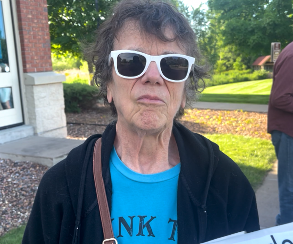 Judy Jerome stands outside of Clay Town Hall while talking to NCC News