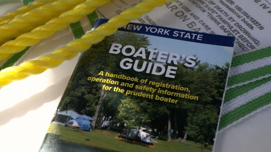Close up image of a boater's guide pamphlet.