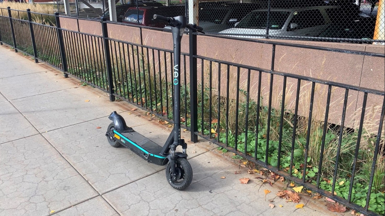 VEO standup scooter on the street
