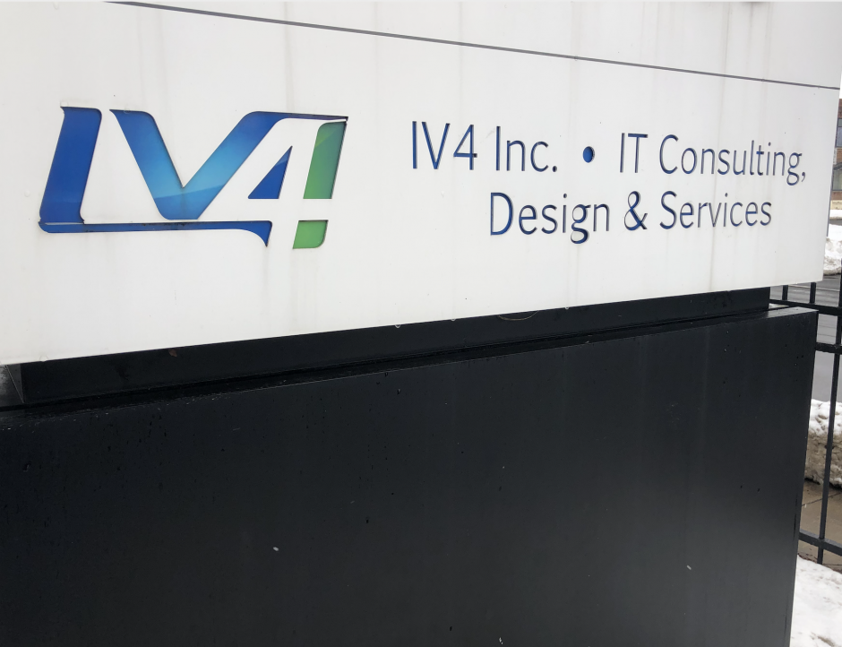 iV4 company sign outside of building
