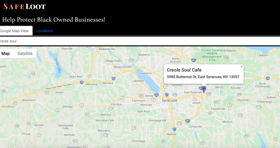 A screenshot of Creole Soul's location on Safe Loot