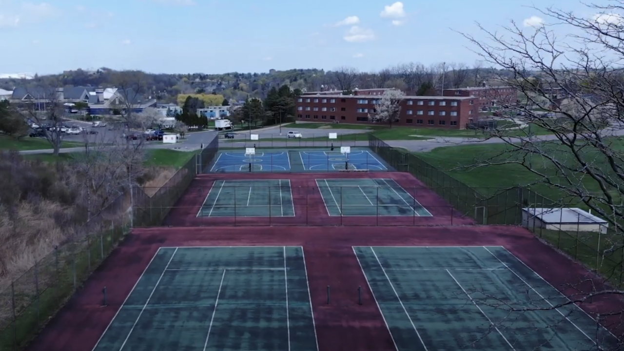 Aerial view of Courts on South Campus