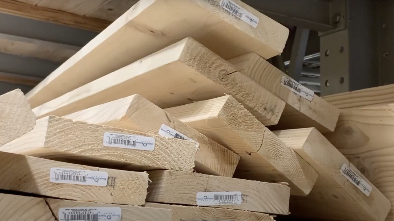 Lumber on Shelf
