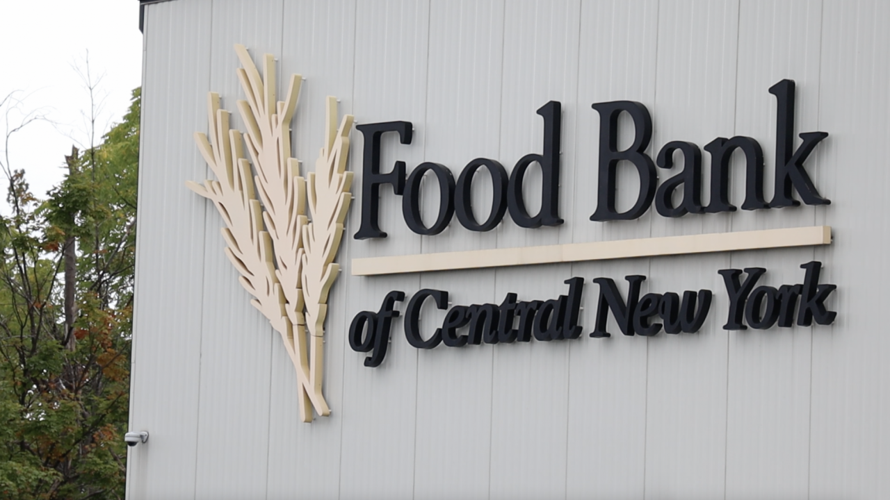 Sign showing the Food Bank of Central New York