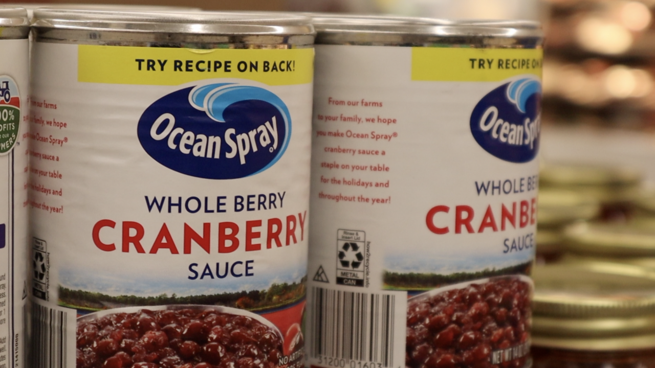 Cans of Cranberry Sauce