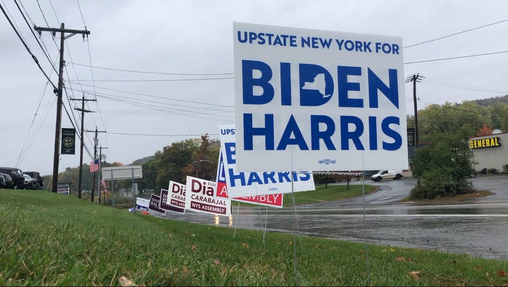Campaign signs along US-11 in LaFayette, N.Y.